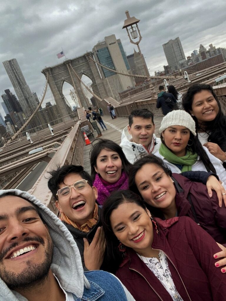 Group on the Brooklyn Bridge