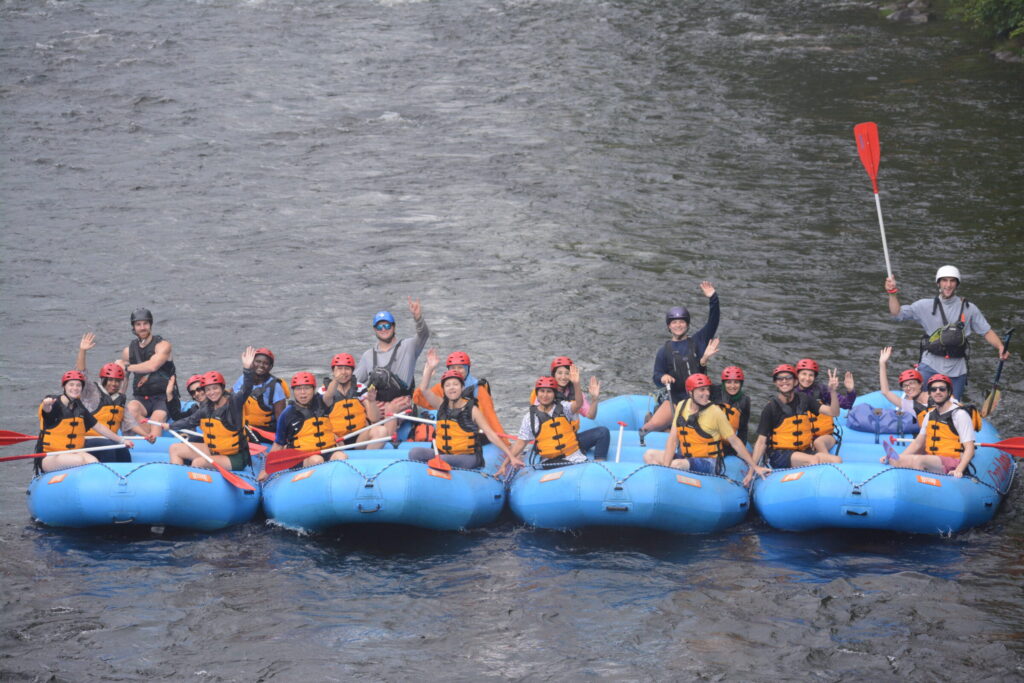 Participants rafting