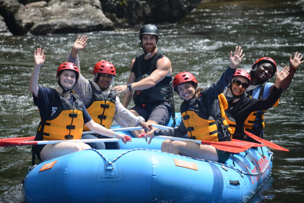 Participants rafting